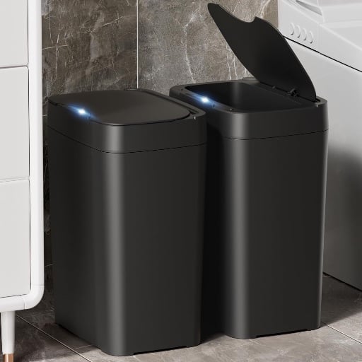 2 Pack 2.7 Gal Automatic Bathroom Trash Can with Lid Deal