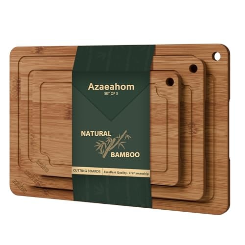 Azaeahom 3-Piece Bamboo Cutting Board Set Deal