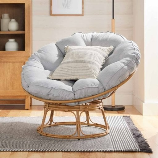 Better Homes & Gardens Emma Papasan Accent Chair (Gray Linen) Deal