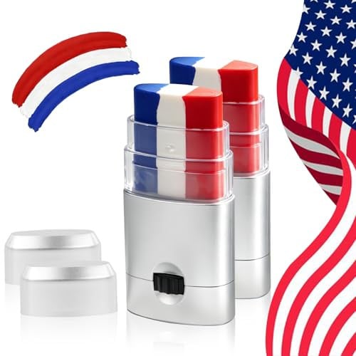 Patriotic Red White Blue Face Paint Stick 2-Pack