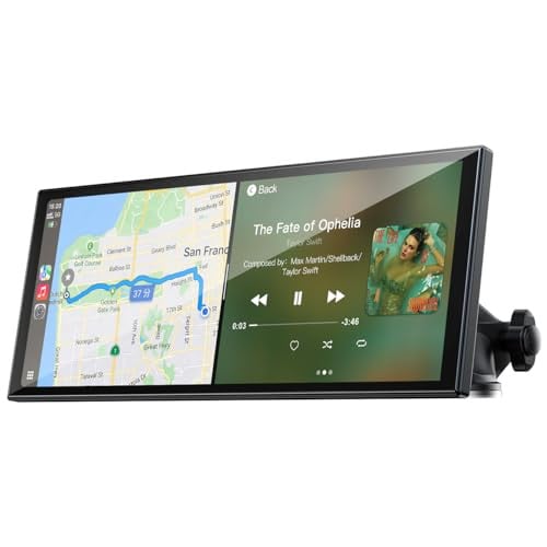 LAMTTO 9.26" Wireless Screen for Car w/ CarPlay & Android Auto