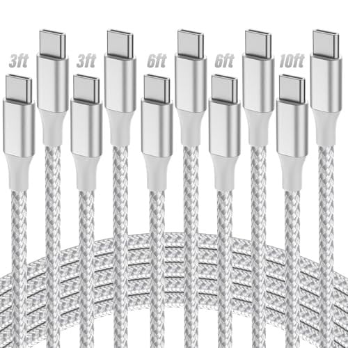 SwaggWood USB-C to USB C Nylon Braided 60W Charge Cables 5-Pack [3/3/6/6/10FT] Deal