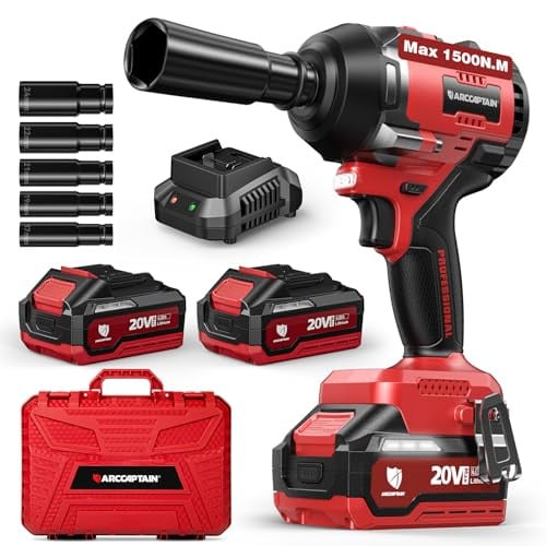 ARCCAPTAIN Cordless Impact Wrench 1500N.m (1106Ft-lbs) 1/2"
