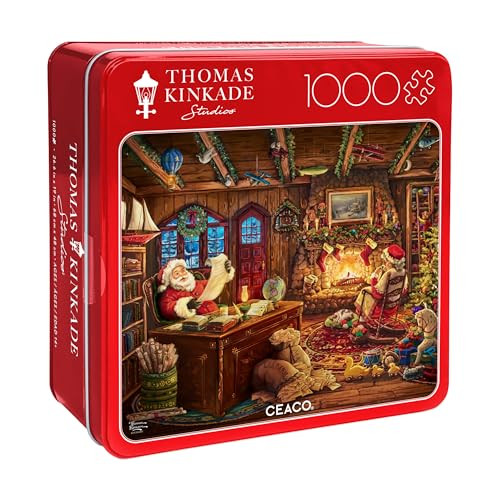 Ceaco Thomas Kinkade Santa Checking His List 1000 Piece Jigsaw Puzzle