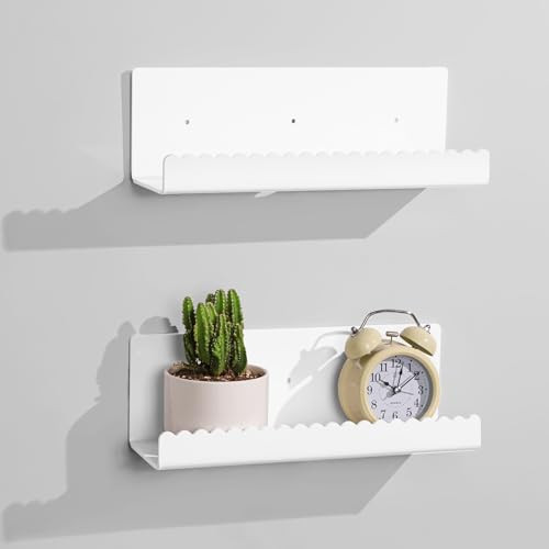 Zioffiel Acrylic Adhesive Wall Floating Shelves 2-Pack (White)