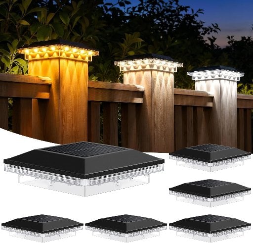 4x4 Solar Post Cap Lights 6-Pack Deal