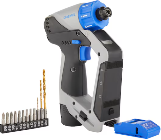 Dremel Blueprint 12V 1/4" Keyless Brushless Cordless Drill with Built-In Stud Finder & Laser + Extra Battery