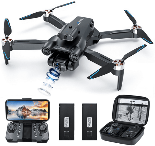AUOSHI 4K FPV Drone with Dual Camera & Brushless Motor, 2 Batteries