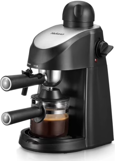 Yabano 3.5 Bar 4-Cup Espresso & Cappuccino Maker with Milk Frother Deal