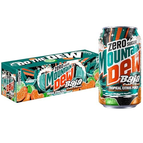 Mountain Dew Baja Cabo Citrus Zero Sugar 12-Oz Cans, 3 × 12-Pack