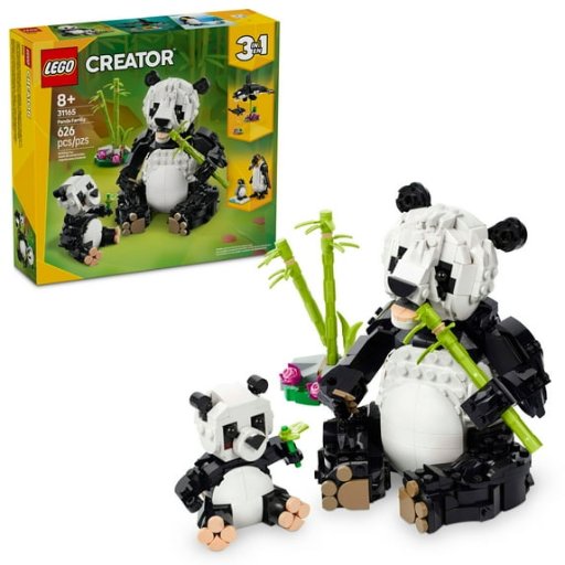 LEGO Creator 3-in-1 Wild Animals Panda Family Building Toy, 626 Pcs.