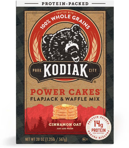 Kodiak Protein-Packed Power Cakes Cinnamon Oat Pancake and Waffle Mix (20oz Box)