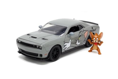 Jada Toys Tom and Jerry 1:24 2015 Dodge Challenger Hellcat Die-cast Car w/ 2.75" Jerry Figure Deal
