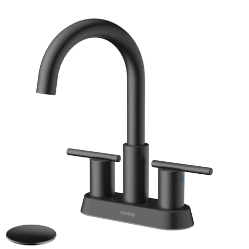 Matte Black Bathroom Faucet 4 Inch Center-set 2 Handle