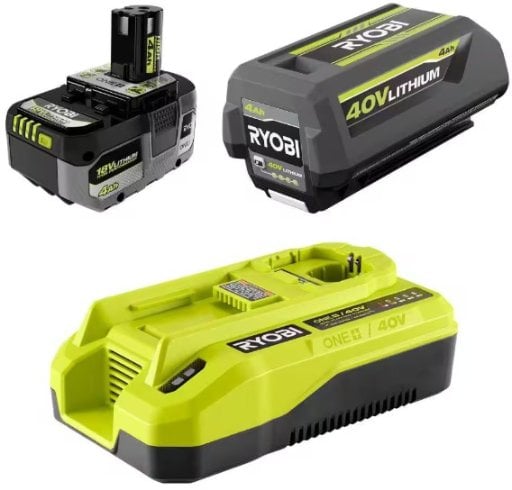 Ryobi ONE+ 18V/40V Starter Kit with (1) 18V 4Ah Battery, (1) 40V 4Ah Battery