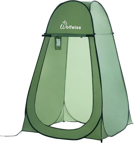 WolfWise Portable Pop Up Privacy Shower Tent w/ Carry Bag (Green)