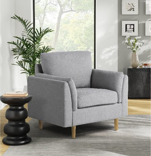 Studio Living Stockholm Accent Chair (Cream or Light Gray)