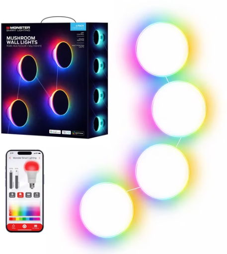 Monster RGBIC Smart LED Wall Light Panel 4-Pack Deal