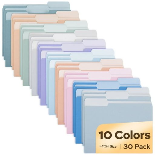 Deli 30 Pack 8.5 x 11 1/3-Cut Tabs Manilla Folders