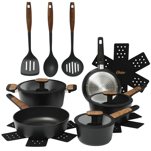 Oster Platinum Oxburg 14-Piece Forged Aluminum Cookware Set
