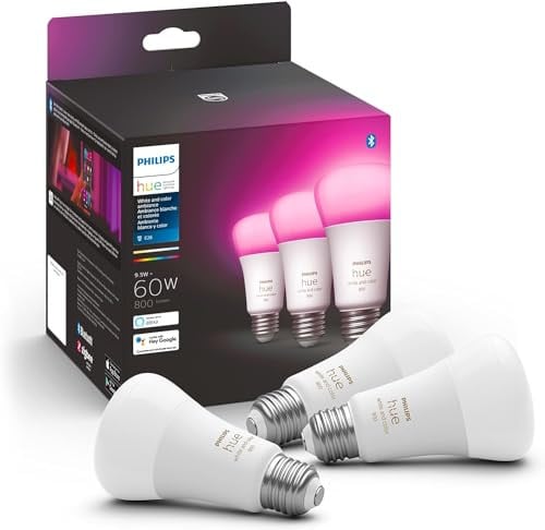 (Amazon Resale) 3-Pack Philips Hue White & Color 60W A19 E26 LED Smart Bulbs Deal