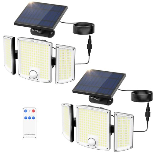 Onforu Solar Lights Outdoor, 3500LM 278 LEDs Split Motion Sensor Flood Lights with 16.4 ft Cable
