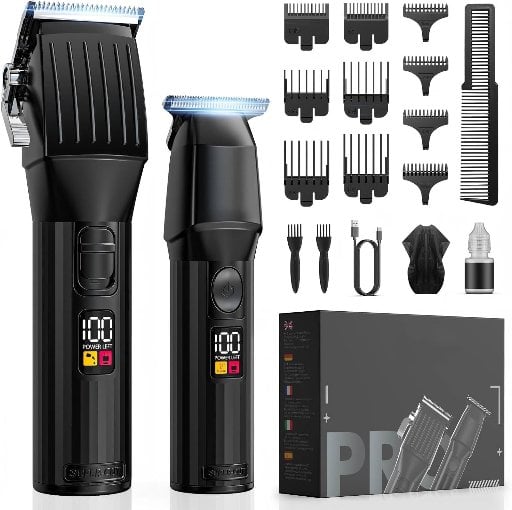 Solati Professional Cordless LED Display Hair Clipper/Trimmer Kit (Black) Deal