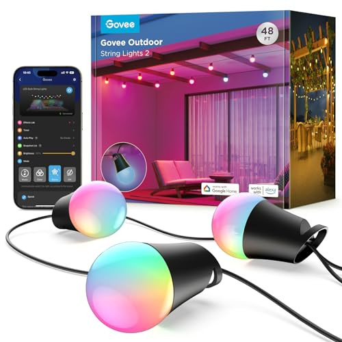 Govee Smart Outdoor String Lights 2, 48ft