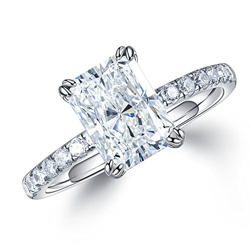 MOOSEA 2ct Radiant Cut Moissanite Rings