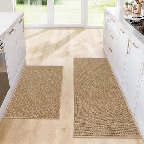 Non Slip Washable Floor Mats Set - 2pcs