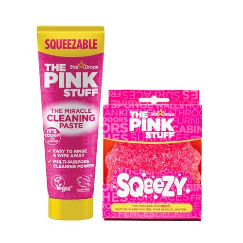 The Pink Stuff Squeezable Cleaning Paste 300g with SQeeZY Scrubber Sponge Deal