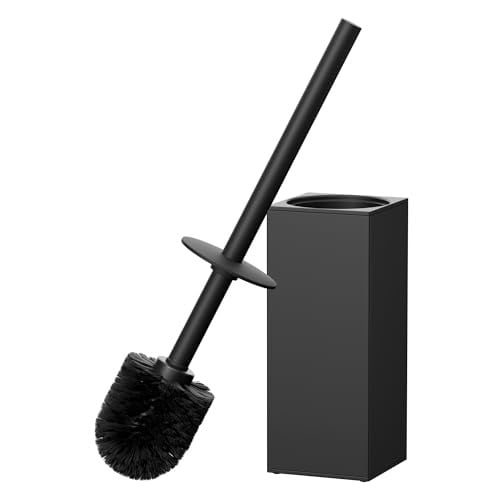 FORIOUS 304 Stainless Steel Toilet Brush & Holder Set w/ 2 Toilet Bowl Brush Heads (Matte Black) Deal