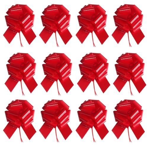 12-Pack Large 6" Red Gift Bows