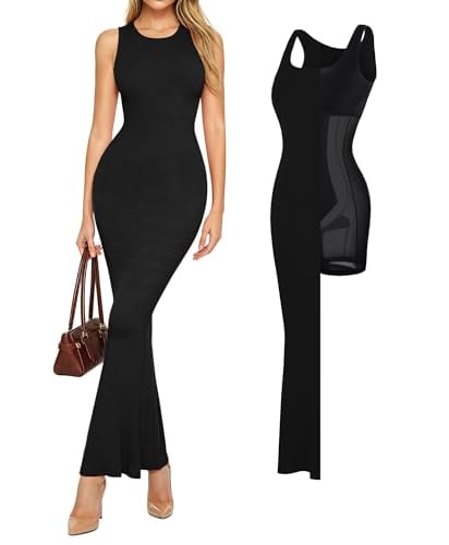 Popilush Built-in Bra Shapewear Sleeveless Maxi Dress Deal