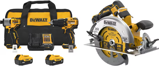 DEWALT 20V Max 2-Tool Brushless Power Tool Combo Kit with XR 7-1/4-in Cordless Circular Saw Deal