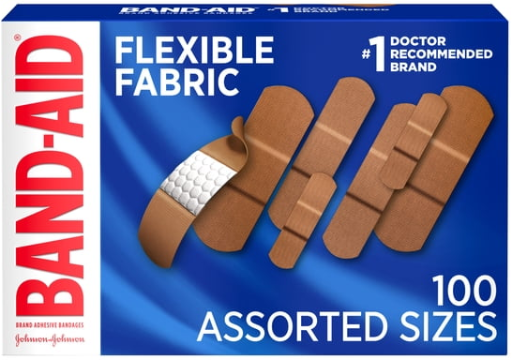 Band-Aid Flexible Fabric Adhesive Bandages, Assorted, 100 Count Deal