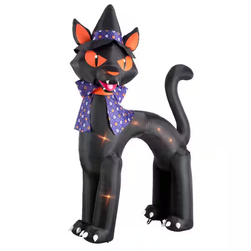 14 ft. LED AirBlown Archway Black Cat Witch