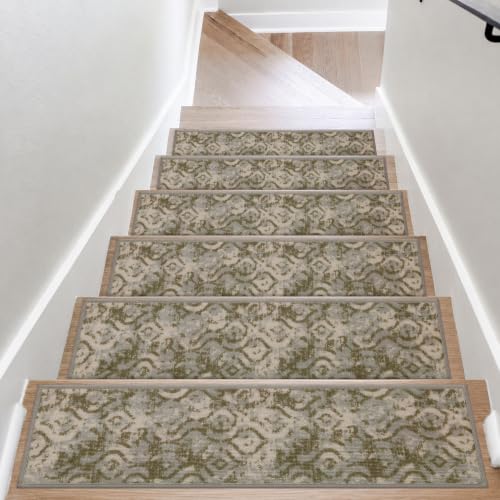 COSY HOMEER 4pc Stair Treads for Wooden Steps with TPE Backing (Willow) Deal