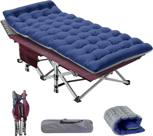 NAIZEA Camping Cot for Adults Heavy-Duty Military Mattress Cot & Bag Deal