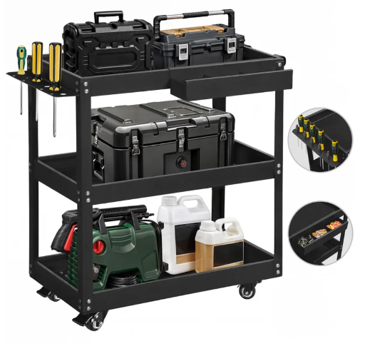 Yitahome 3-Tier Rolling Steel Tool Cart (400-lb Capacity)