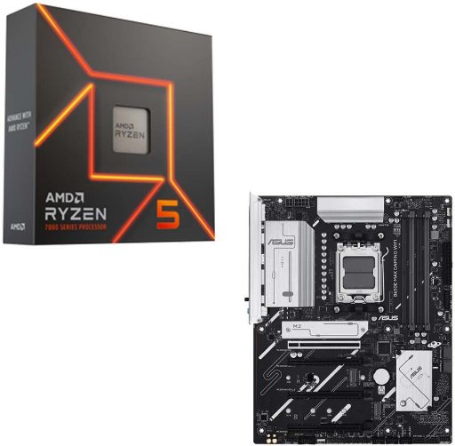 AMD Ryzen 5 7600X, ASUS B650E Max Gaming WiFi AM5 CPU Motherboard Bundle