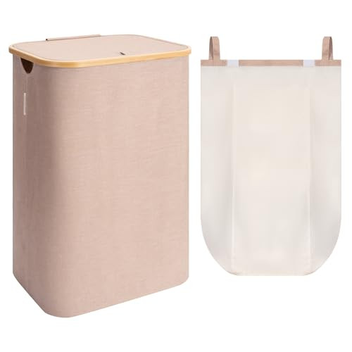 100-Liter Storageworks Laundry Hamper w/ Bamboo Lid & Removable Inner Bag (Reddish Brown)