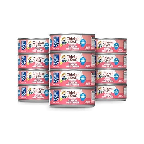 Chicken of the Sea Alaskan Pink Canned Salmon in Water, 5 Ounce Cans, 12-Count Deal