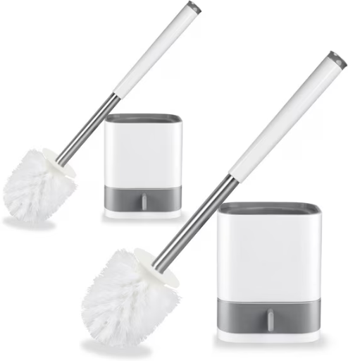 BCOOSS Toilet Bowl Brush and Caddy Set 2-Pack