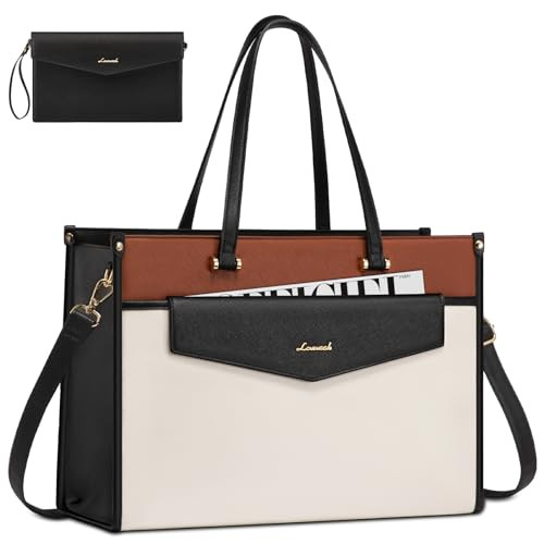 15.6'' Laptop Tote Purse 2-in-1 Professional Work Bag