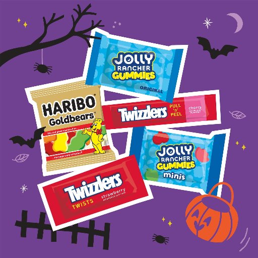HARIBO, JOLLY RANCHER and TWIZZLERS Assorted Fruit Flavored Halloween Candy (70 Pieces)
