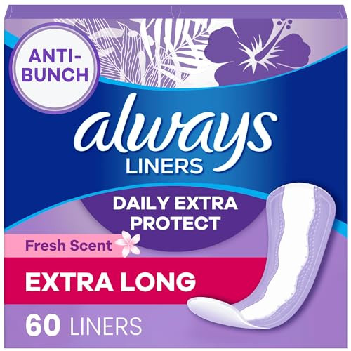 Always Daily Extra Protect Liners Scented Extra Long Length 60-Count