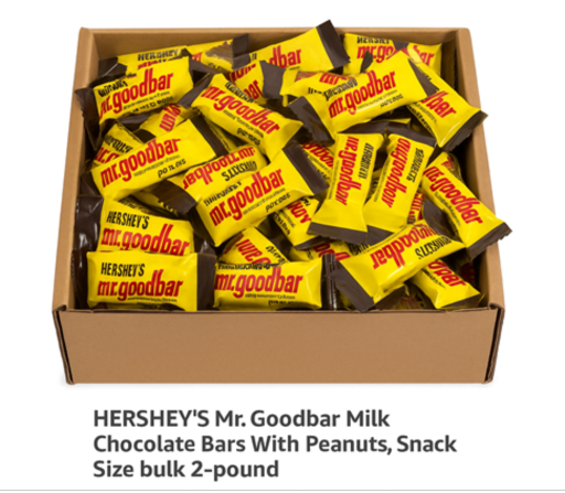 Hershey's Mr. Goodbar Milk Chocolate Bars With Peanuts, Snack Size 2-pound