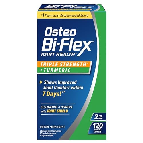 Osteo Bi-Flex Glucosamine Triple Strength Plus Turmeric Supplement 240 Total Coated Tablets Deal