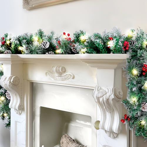 9FT Christmas Garland with Lights